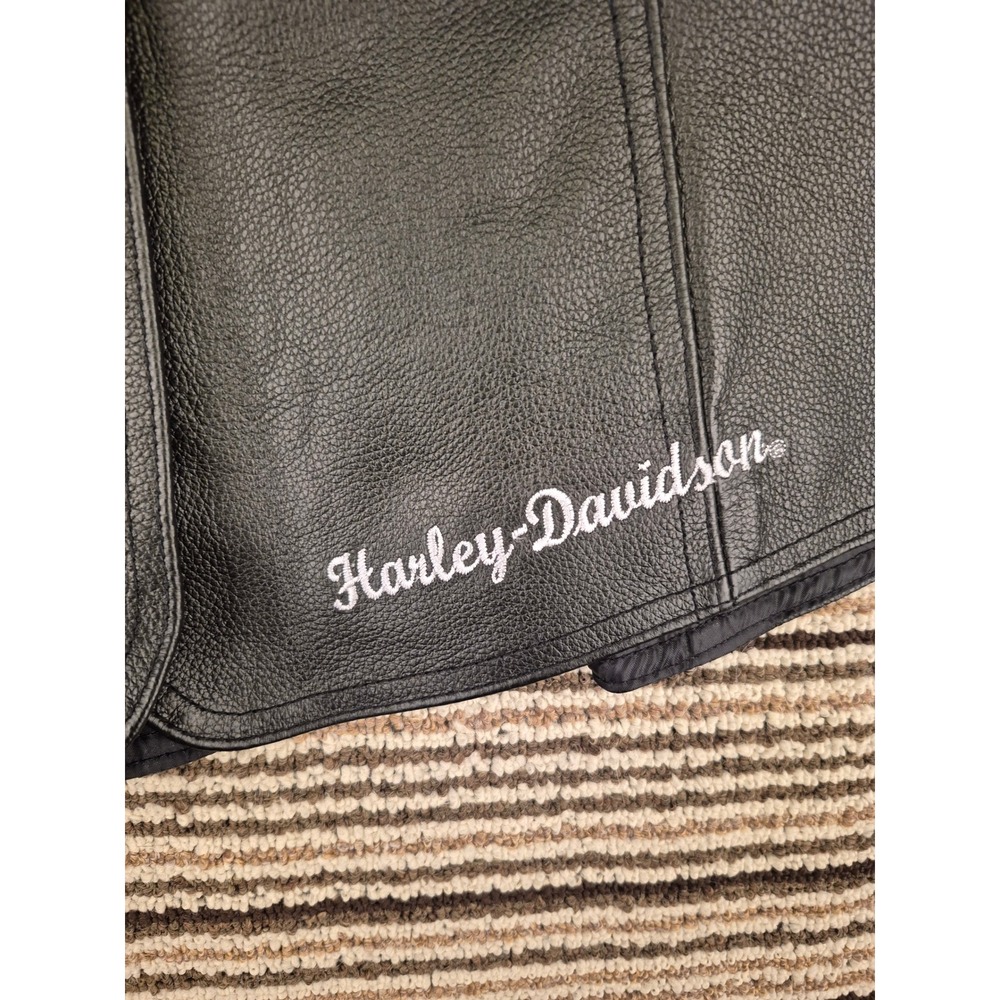 Harley-Davidson Womens Black Pigskin Leather Biker Vest XL Texas Sons of Liberty - Picture 3 of 16